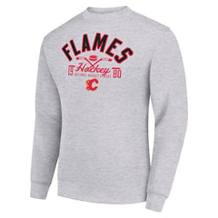 NHL Calgary Flames Starter Stick And Puck Logo Fleece Pullover Sweatshirt