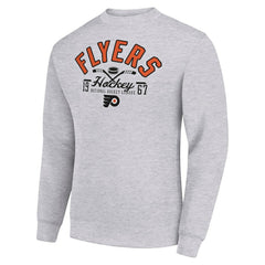 NHL Philadelphia Flyers Starter Stick And Puck Logo Fleece Pullover Sweatshirt