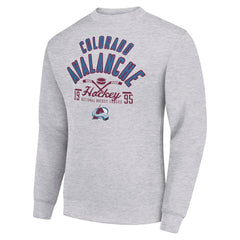 NHL Colorado Avalanche Starter Stick And Puck Logo Fleece Pullover Sweatshirt