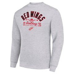NHL Detroit Red Wings Starter Stick And Puck Logo Fleece Pullover Sweatshirt