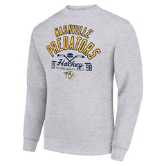 NHL Nashville Predators Starter Stick And Puck Logo Fleece Pullover Sweatshirt