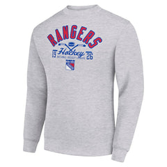 NHL New York Rangers Starter Stick And Puck Logo Fleece Pullover Sweatshirt