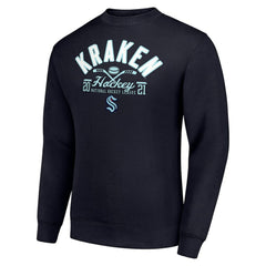 NHL Seattle Kraken Starter Stick And Puck Logo Fleece Pullover Sweatshirt