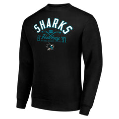 NHL San Jose Sharks Starter Stick And Puck Logo Fleece Pullover Sweatshirt