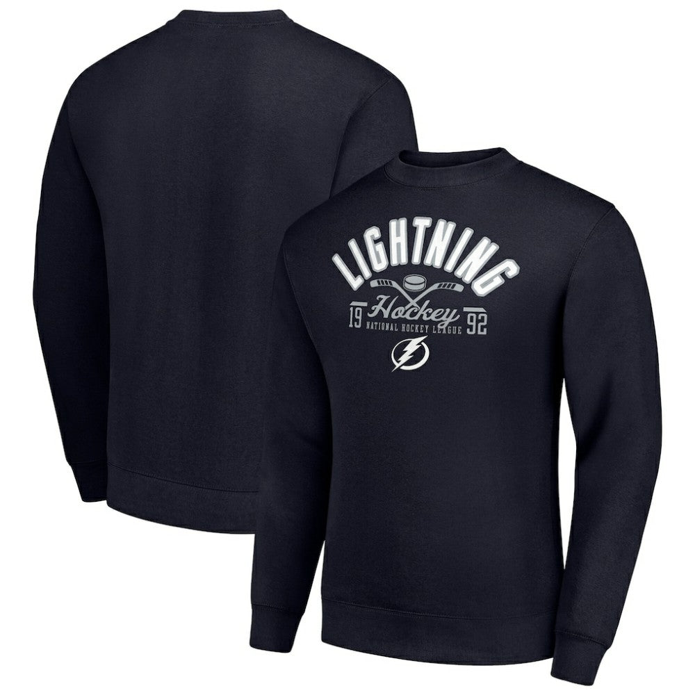 NHL Tampa Bay Lightning Starter Stick And Puck Logo Fleece Pullover Sweatshirt