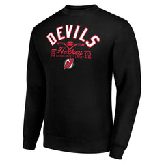 NHL New Jersey Devils Starter Stick And Puck Logo Fleece Pullover Sweatshirt