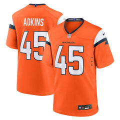 Nate Adkins Team Game Jersey - Denver Broncos Jerseys