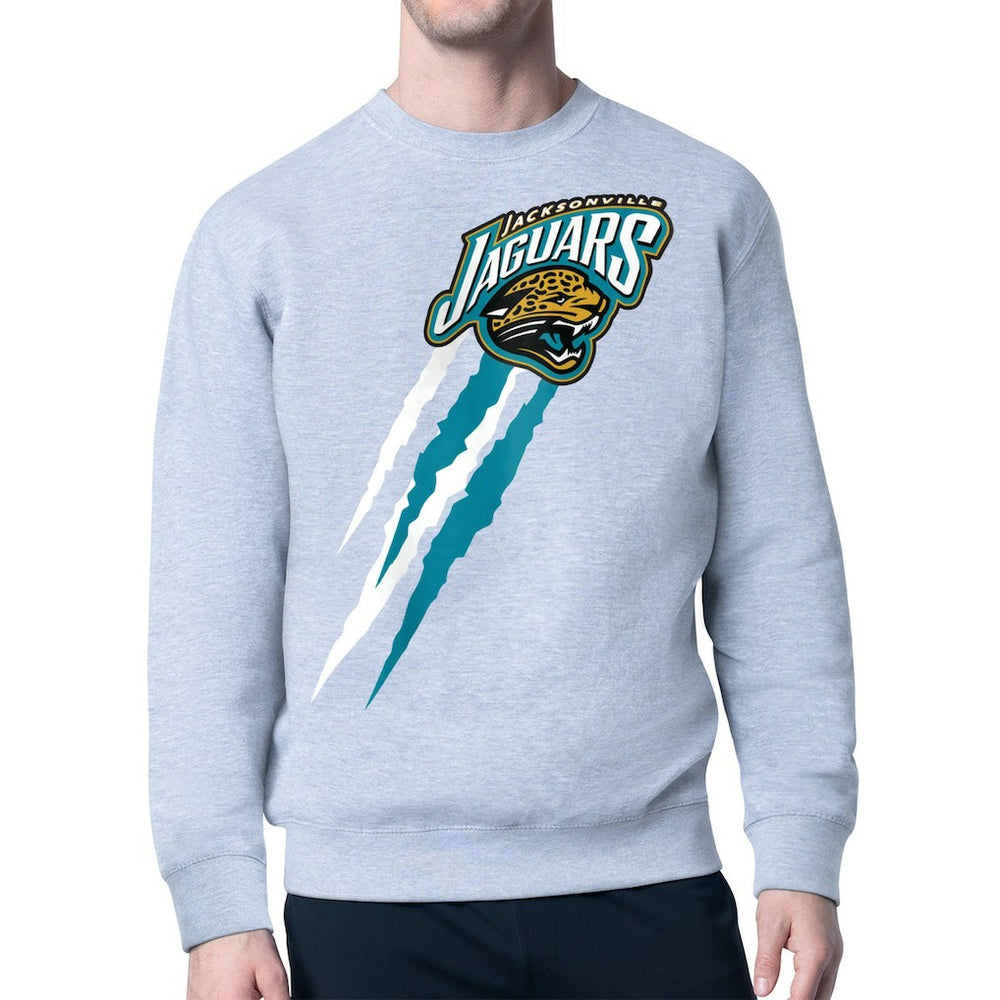Starter Retro Team Logo Color Scratch Pullover Sweatshirt - Jacksonville Jaguars Pullover