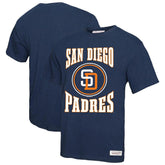 Navy San Diego Padres Mitchell & Ness Arched Logo Slub T-Shirt