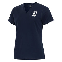 Navy Detroit Tigers Antigua Women's Notch Neck T-Shirt