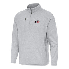 NHL Carolina Hurricanes Antigua Certain Quarter-Zip Tri-Blend Sweatshirt