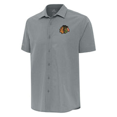 NHL Chicago Blackhawks Antigua Activate Woven Short Sleeve Button-Up Shirt