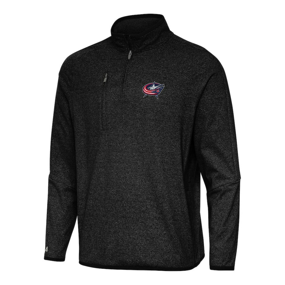 NHL Columbus Blue Jackets Antigua Certain Quarter-Zip Tri-Blend Sweatshirt