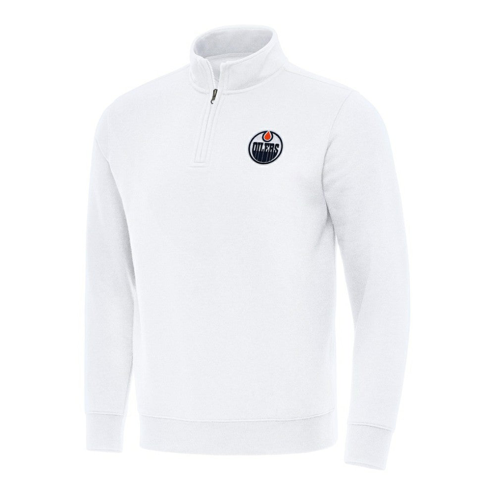 NHL Edmonton Oilers Antigua Victory Quarter-Zip Mock Sweatshirt