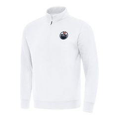 NHL Edmonton Oilers Antigua Victory Quarter-Zip Mock Sweatshirt
