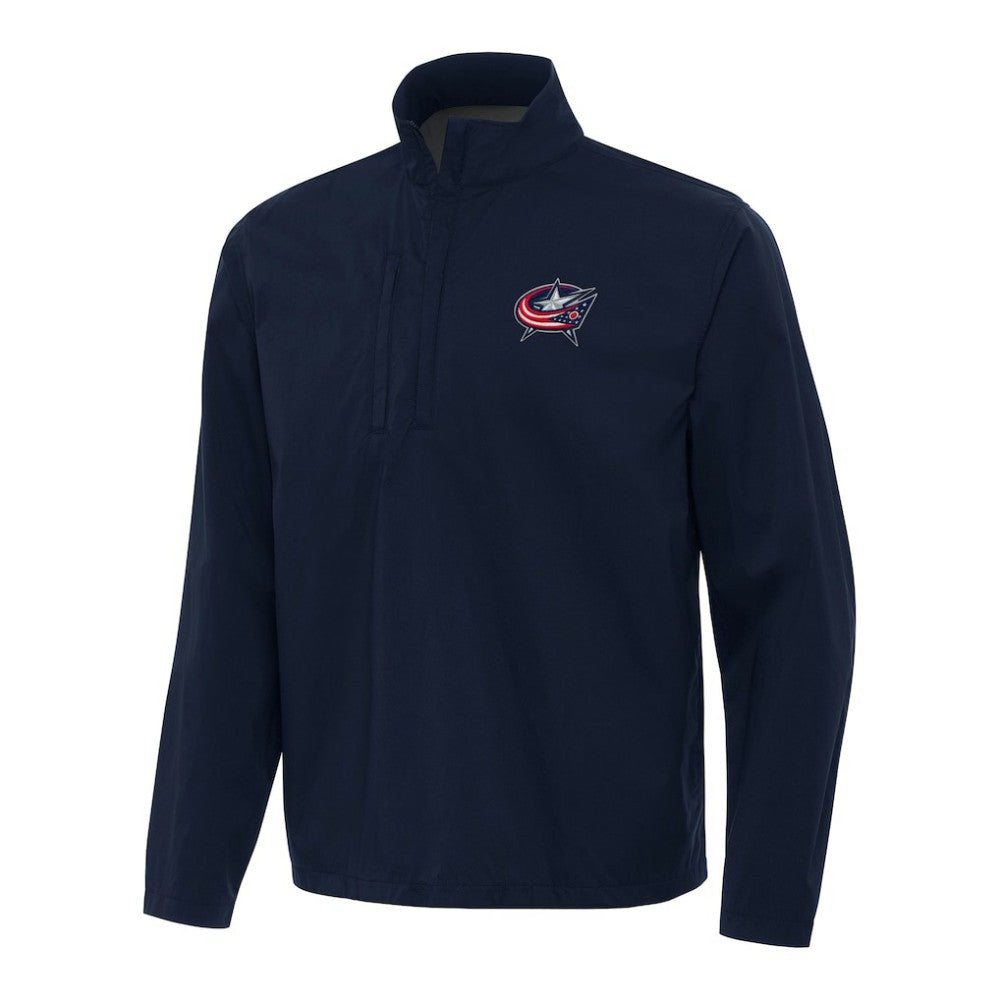 NHL Columbus Blue Jackets Antigua Brisk Quarter-Zip Windbreaker