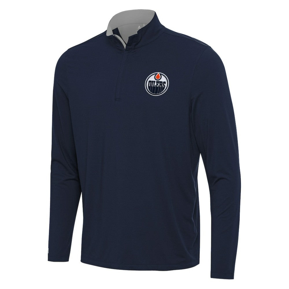 NHL Edmonton Oilers Antigua Content Quarter-Zip Pullover Top