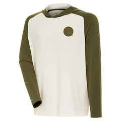 NHL Buffalo Sabres Antigua Intrepid Sand Raglan Long Sleeve Hoodie T-Shirt