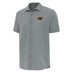 NHL Minnesota Wild Antigua Activate Woven Short Sleeve Button-Up Shirt