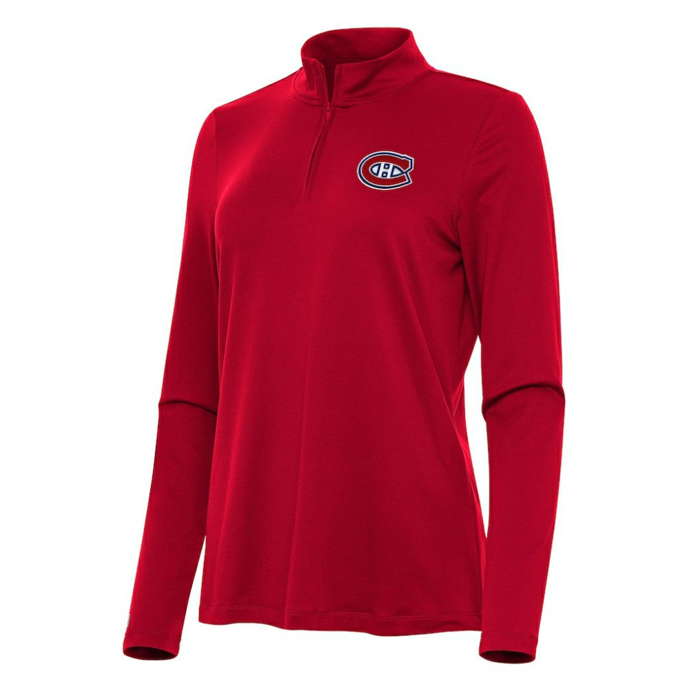 NHL Montreal Canadiens Antigua Women's Reprocess Quarter-Zip Top
