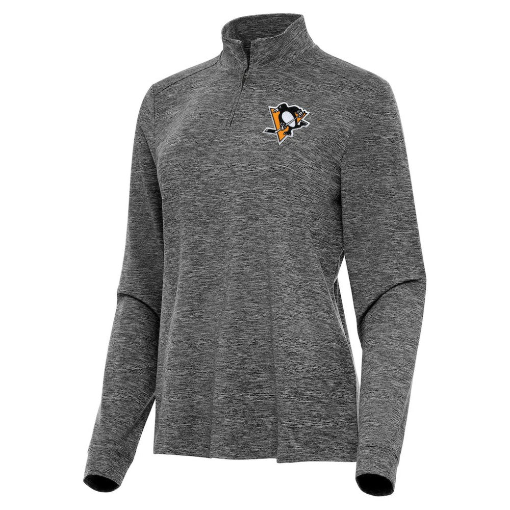 NHL Pittsburgh Penguins Antigua Women's Mentor Quarter-Zip Mock Long Sleeve Top