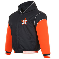 Black Houston Astros JH Design Youth Reversible Fleece Full-Snap Hoodie Jacket