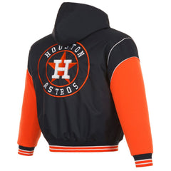 Black Houston Astros JH Design Youth Reversible Fleece Full-Snap Hoodie Jacket