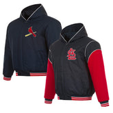 Black St. Louis Cardinals JH Design Youth Reversible Fleece Full-Snap Hoodie Jacket