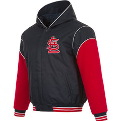 Black St. Louis Cardinals JH Design Youth Reversible Fleece Full-Snap Hoodie Jacket