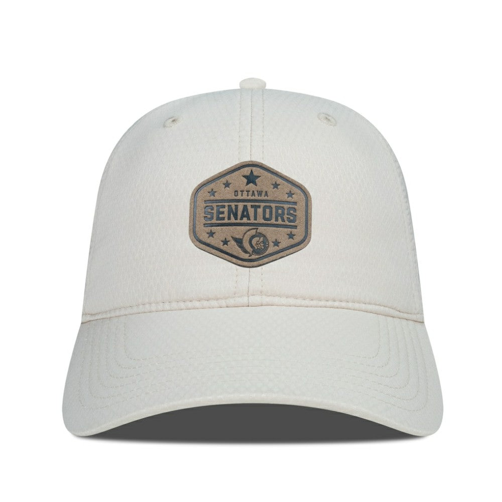 NHL Ottawa Senators Men's Levelwear Faux Leather Patch Unstructured Adjustable Hat
