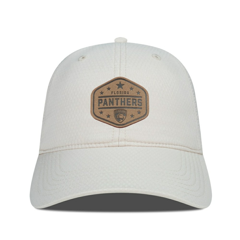 NHL Florida Panthers Men's Levelwear Faux Leather Patch Unstructured Adjustable Hat
