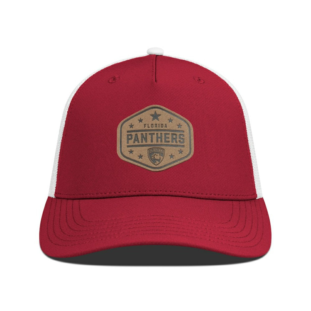 NHL Florida Panthers Men's Levelwear Faux Leather Patch Structured Adjustable Hat