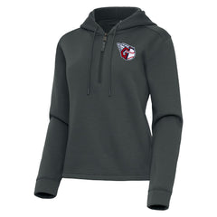 Pewter Cleveland Guardians Antigua Women's Contemporary Quarter-Zip Hoodie