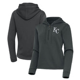 Pewter Kansas City Royals Antigua Women's Contemporary Quarter-Zip Hoodie