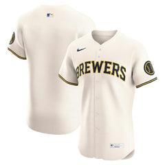 Cream Milwaukee Brewers Nike Home Elite Jersey