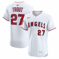 White Mike Trout Los Angeles Angels Nike Home ElitePlayer Jersey