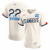 Cream Clayton Kershaw Los Angeles Dodgers Nike City Connect Elite Jersey