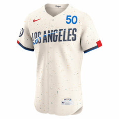 Cream Mookie Betts Los Angeles Dodgers Nike City Connect Elite Jersey