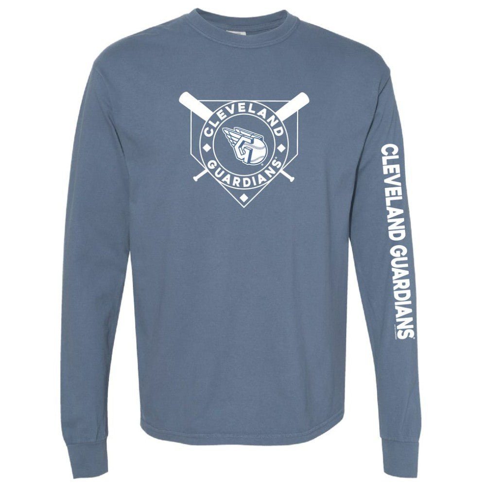 Navy Cleveland Guardians Soft as a Grape Women's Pigment Dye Long Sleeve T-Shirt