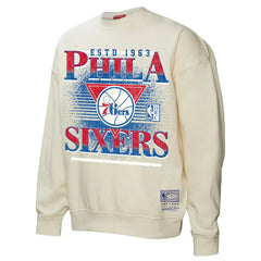 Mitchell & Ness Philadelphia 76ers Women's Oversprayed Pullover Sweatshirt