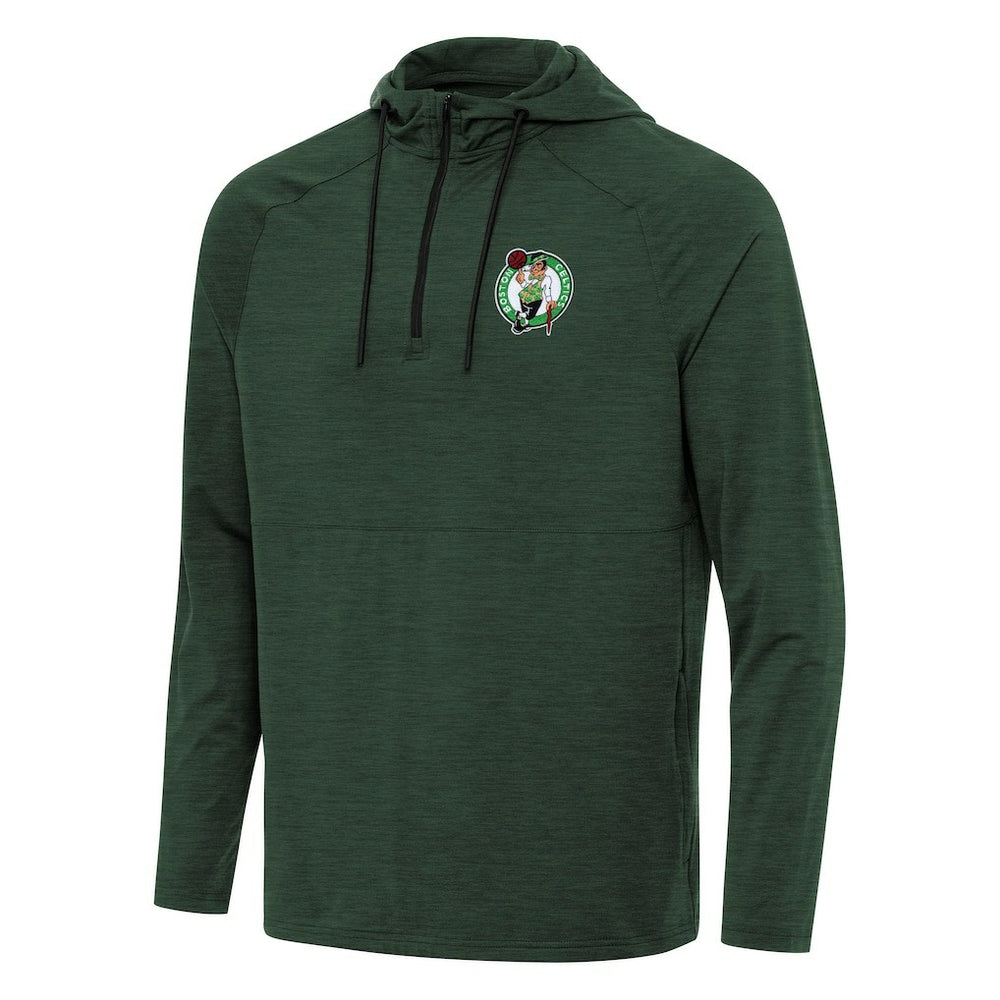 Boston Celtics Antigua Spikes Raglan Quarter-Zip Hoodie