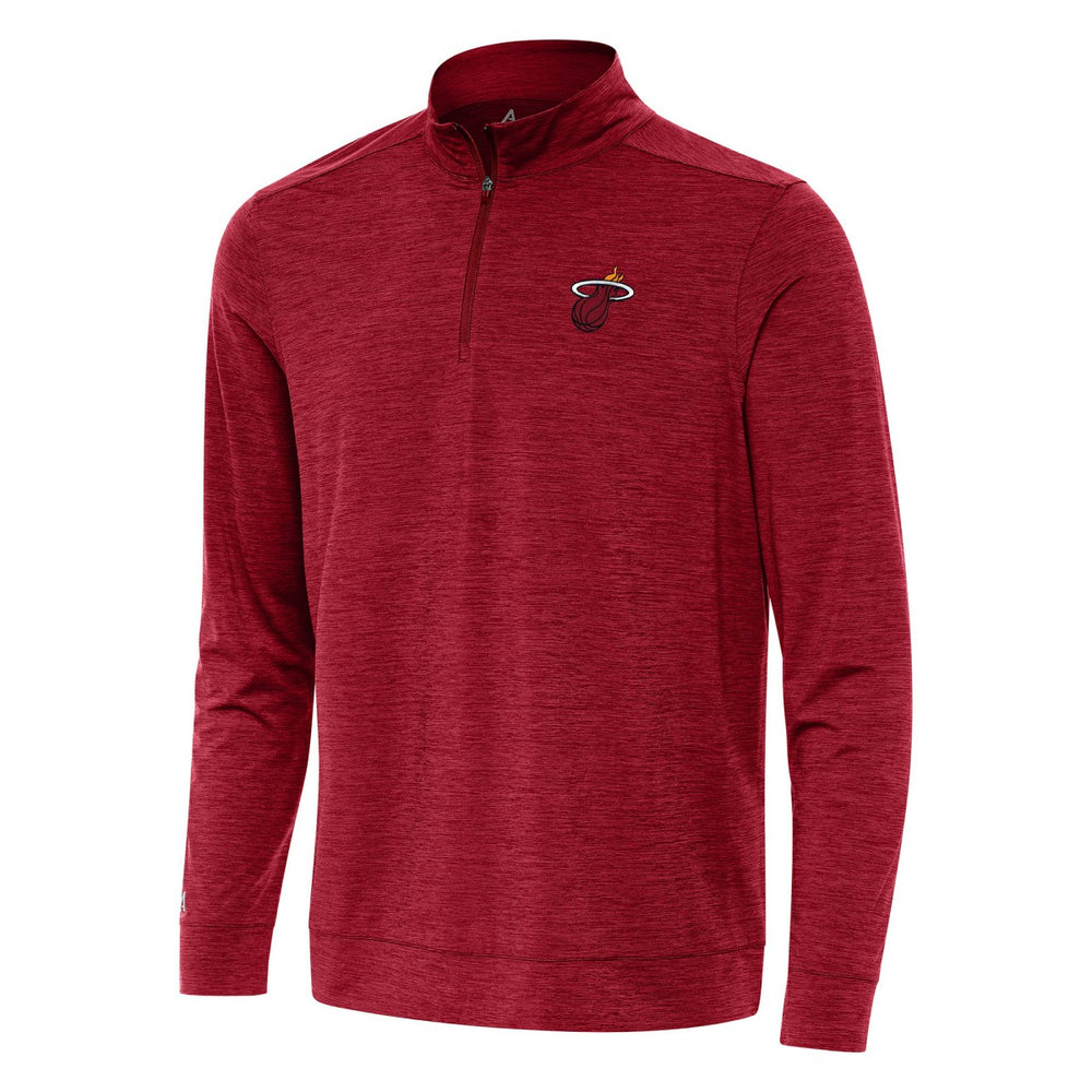 Miami Heat Antigua Bright Quarter-Zip Top