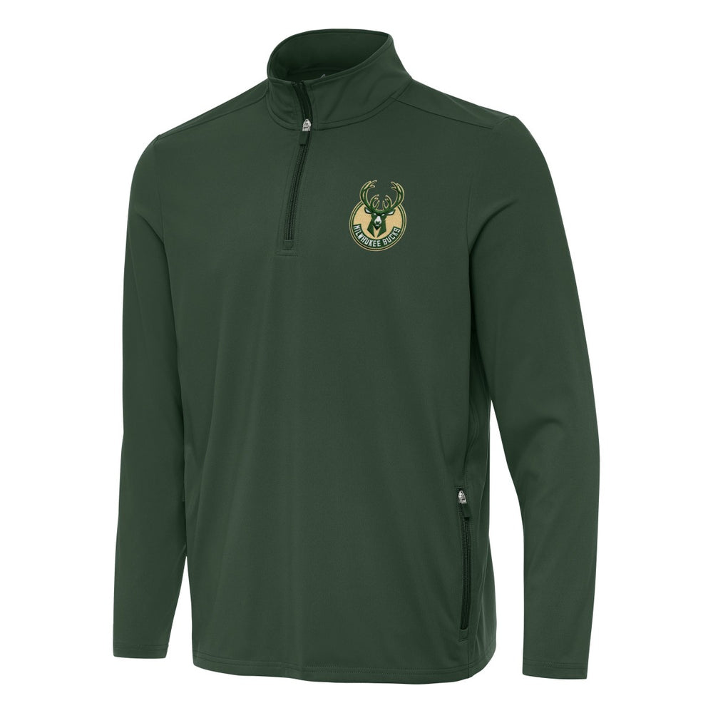 Milwaukee Bucks Antigua Perilous Quarter-Zip Sweatshirt