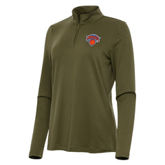 New York Knicks Antigua Women's Reprocess Quarter-Zip Top