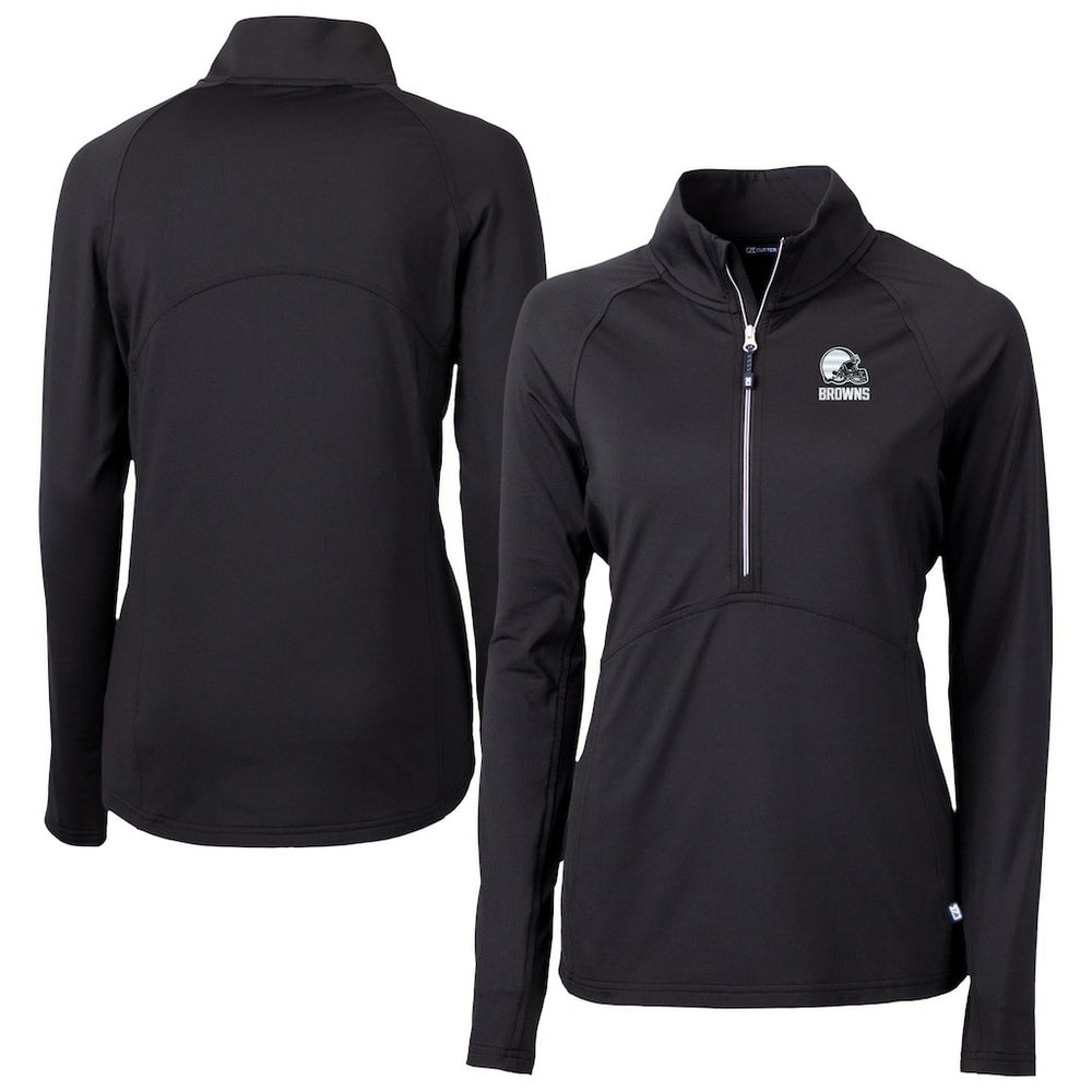 Cutter & Buck Women's Adapt Eco Knit Stretch Recycled Half-Zip Pullover Top - Cleveland Browns Pullover