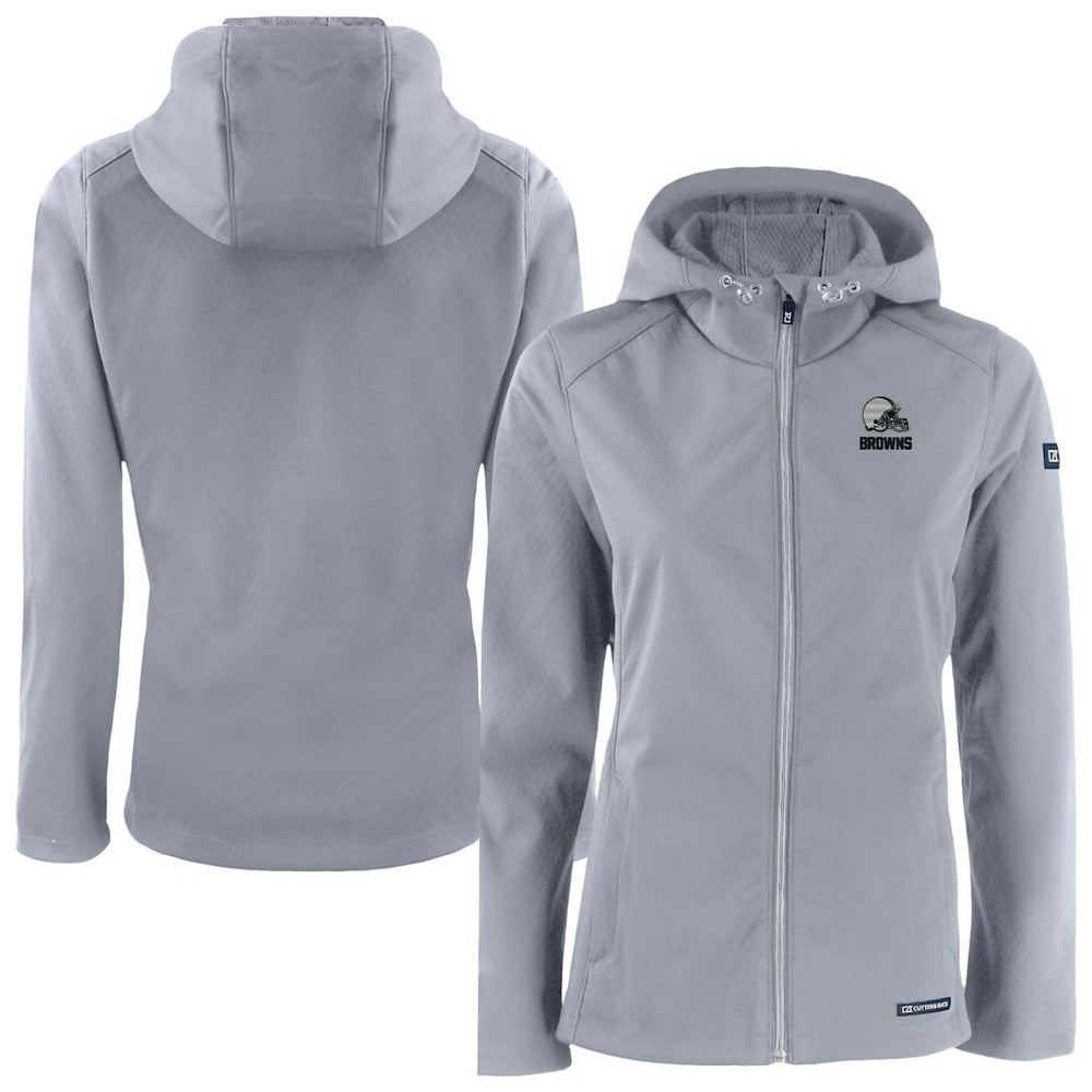 Cutter & Buck Women's Evoke Eco Softshell Recycled Full-Zip Hoodie Jacket - Cleveland Browns Hoodies