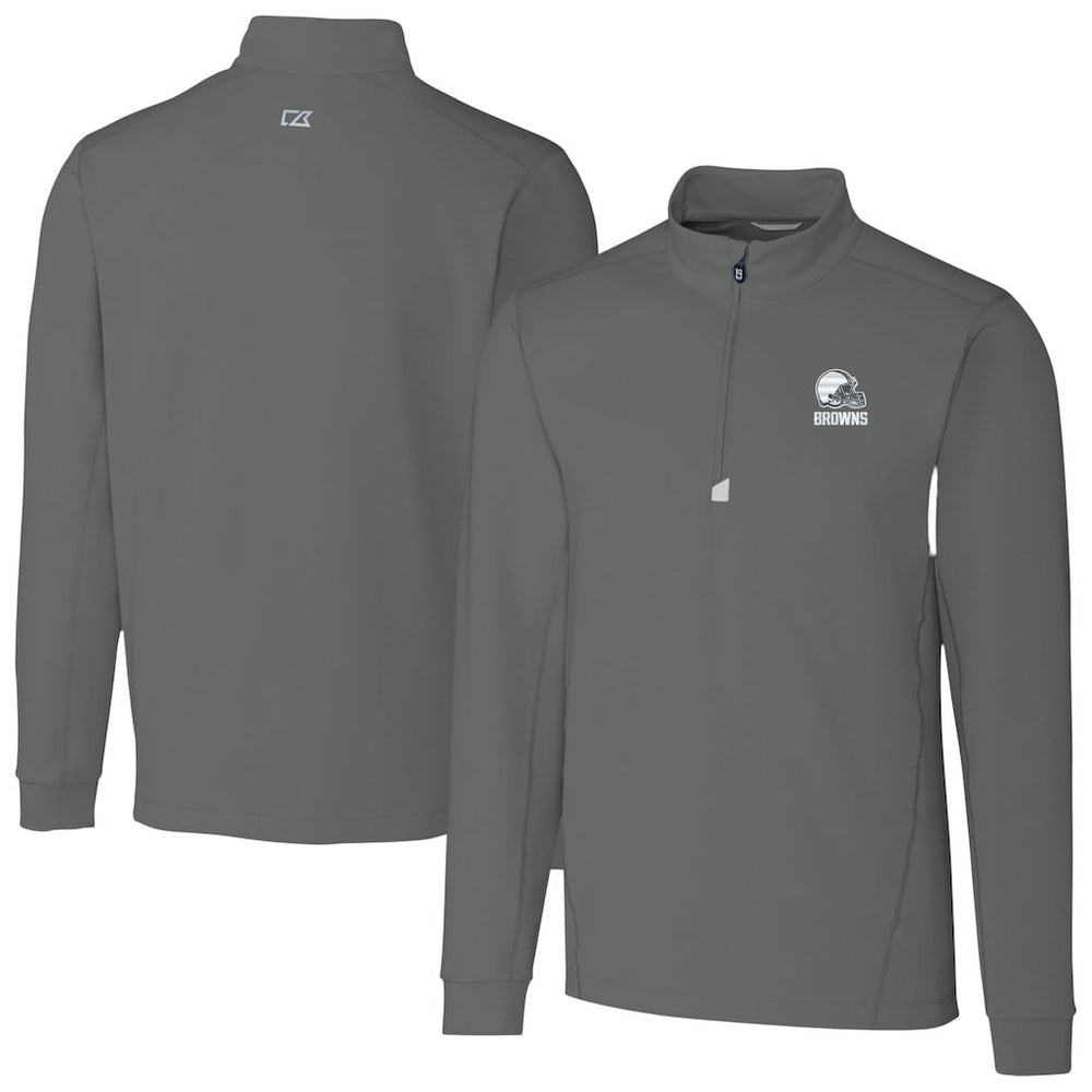Cutter & Buck Big & Tall Traverse Stretch Eco Quarter-Zip Pullover Top - Cleveland Browns Pullover