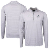 Cutter & Buck Big & Tall Virtue Eco Pique Micro Stripe Recycled Quarter-Zip Pullover Top - Cleveland Browns Pullover