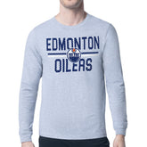 NHL Edmonton Oilers Starter Mesh Look Team Name Logo Long Sleeve T-Shirt