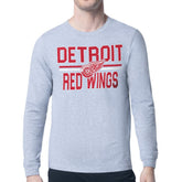 NHL Detroit Red Wings Starter Mesh Look Team Name Logo Long Sleeve T-Shirt
